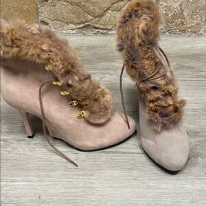 Mui Mui real fur Trimmed unique stylesWomen's Boots so chic! In great condition.